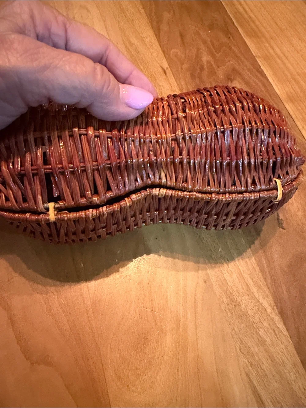 Peanut Shape Woven Rattan Basket